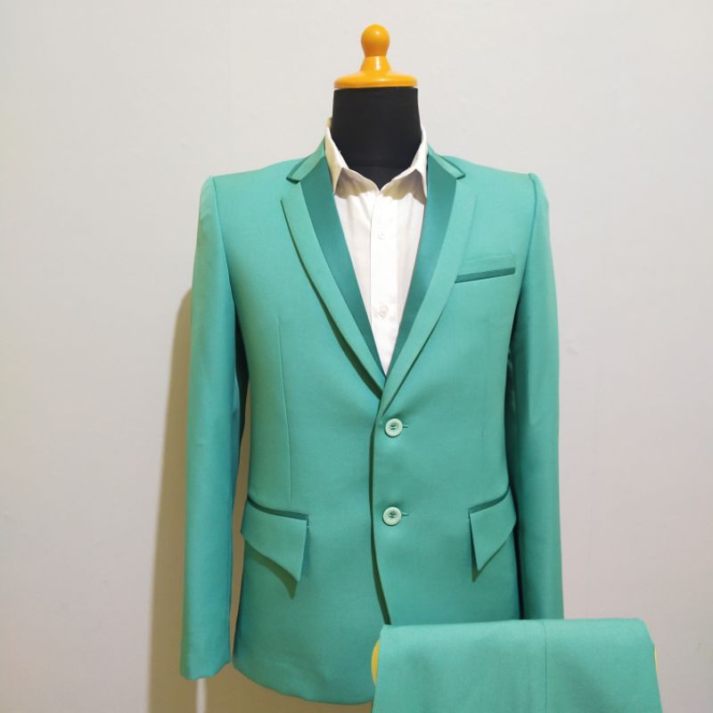 Jas Pria Warna Hijau Wardah mint (Hijau Kebiruan) Slim Fit