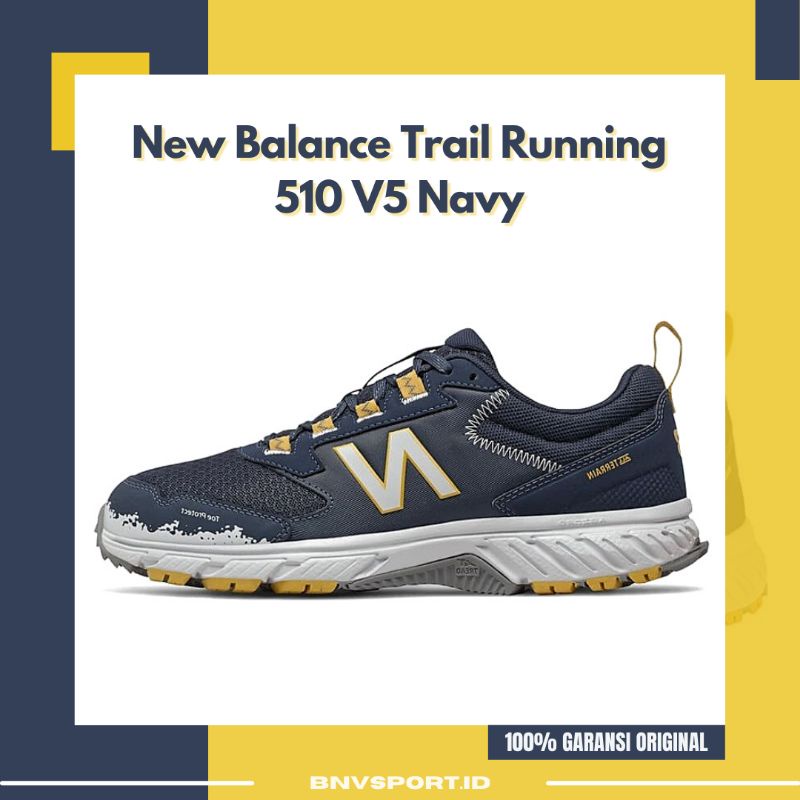Sepatu Running Pria New Balance Trail Running 510 V5 Navy MT510LN5 Original Sneakers Men's Shoes