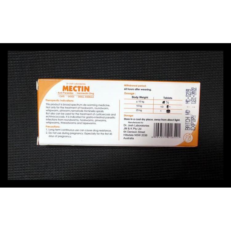 Anti Parasites   Mectin  Ivermectin 2Mg    10-010056 Cuci Gudang