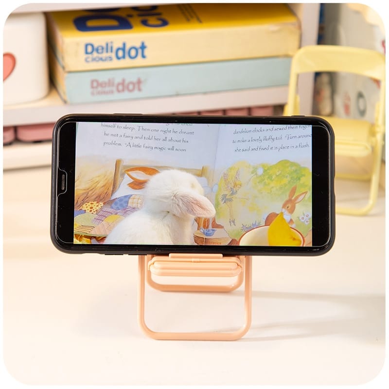 PHONE HOLDER KURSI MACARON FOLDING CHAIR STAND HOLDER PHONE UNIVERSAL HOLDER STAND HP | FADHILAH SHOP BJB