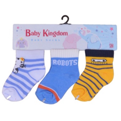 Baby Kingdom Kaos Kaki Bayi Lusinan Bahan Spandex Motif Isi 3 Pasang
