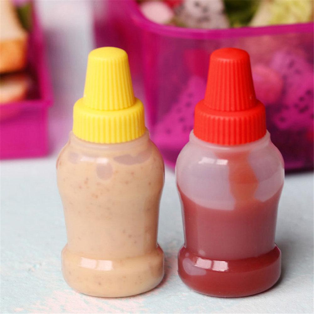 2 Pcs / set Botol Saus Tomat Kotak Makan Siang Portabel Model Remas Ukuran 25ML Anti Bocor