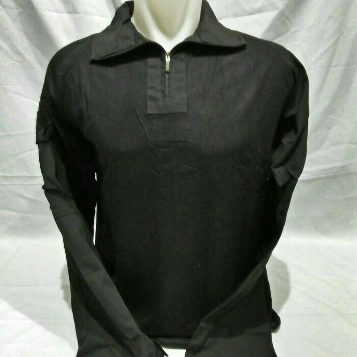 KEMEJA KAOS TACTICAL TAKTIKAL COMBAT SHIRT HITAM   MILITER BLACKHAWK makol