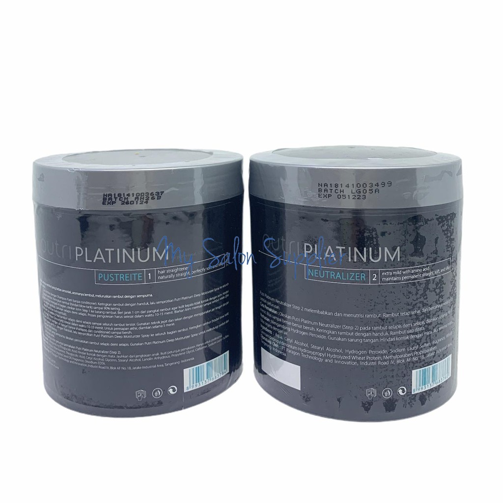 1 Set Putri Platinum Pelurus Rambut Step 1 720ml + Step 2 720ml