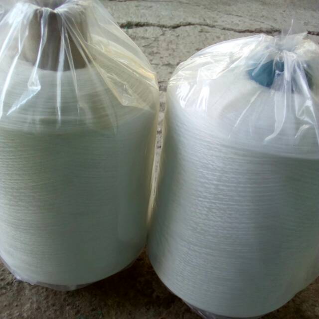 Benang Obras Polyester Putih Kiloan 1 3kg Gulungan Besar Dan Kuat Shopee Indonesia