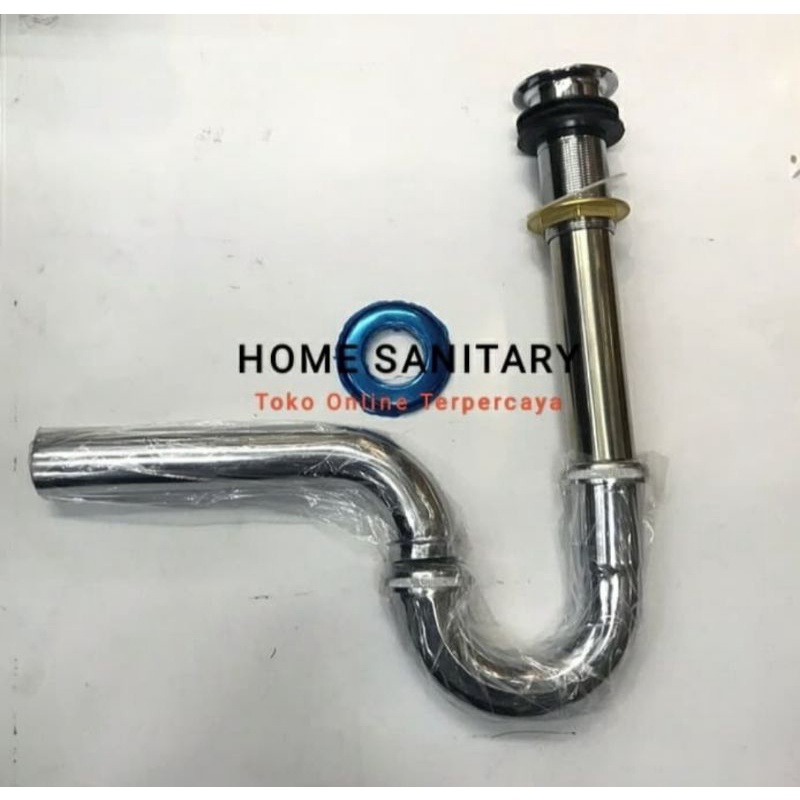 SIFON WASTAFEL TEKAN SIFON PEMBUANGAN WASTAFEL STAINLESS STEEL