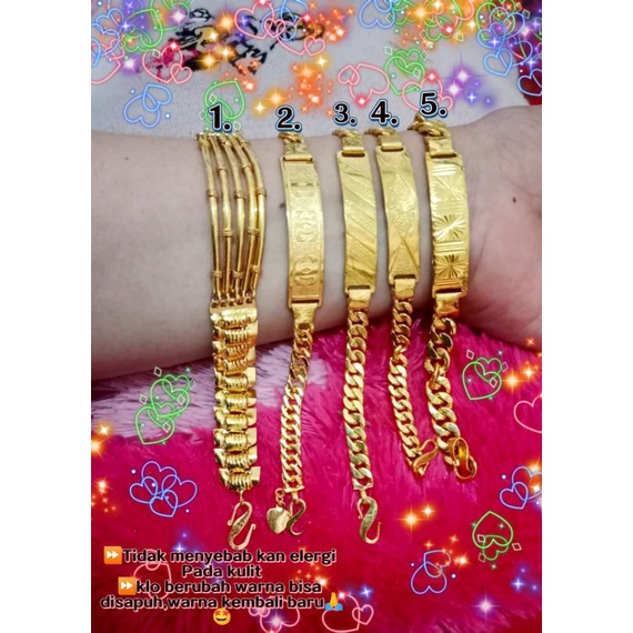 GELANG PLAT MOTIF, Palitan mas murni 24k