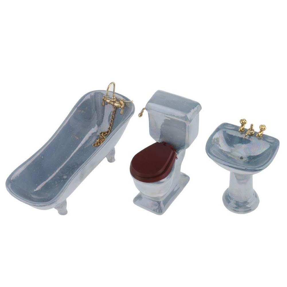Set 4pcs Mainan Toilet Warna Biru Untuk Rumah Boneka Skala 1 12 - toilet roblox id