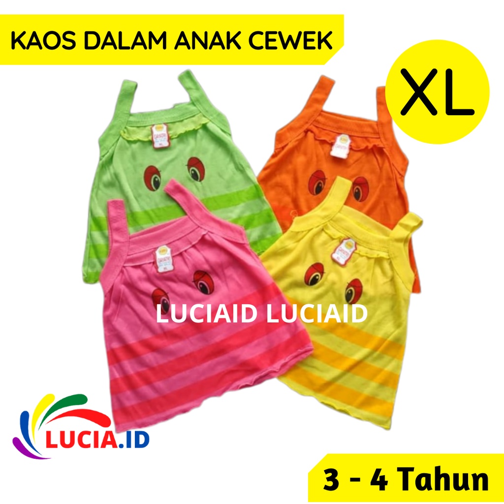Kaos Dalam Anak 3-4  Tahun Motif Mata Warna Cantik Singlet Anak Cewek TK SD BALITA