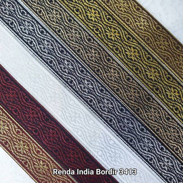 

RENDA GAMIS 3413 PER ROLL Renda India Aksesoris Pita Renda India Bunga Bordir