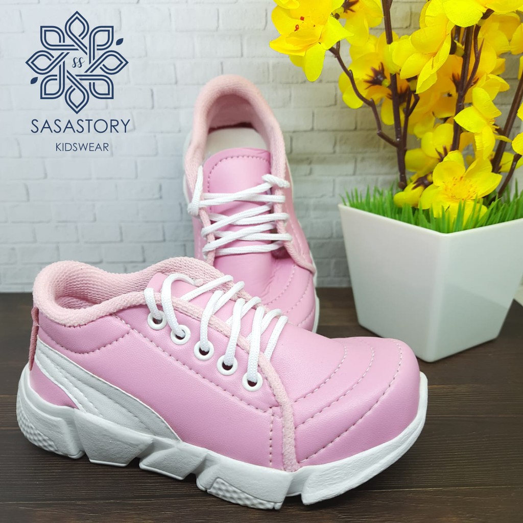 Sasastory Sepatu Sneaker Anak Perempuan Usia 1 2 3 4 5 6 Tahun Sepatu Tali Anak Perempuan Sepatu Sport Anak Permpuan Sepatu Casual Anak Perempuan Sepatu Pink Anak Perempuan Sepatu Jalan Anak Perempuan Sepatu Tali Anak 3 Tahun FA07