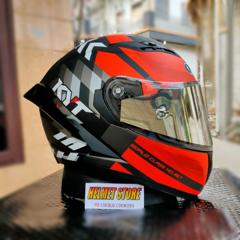 kyt falcon fr raid matt black red fluo