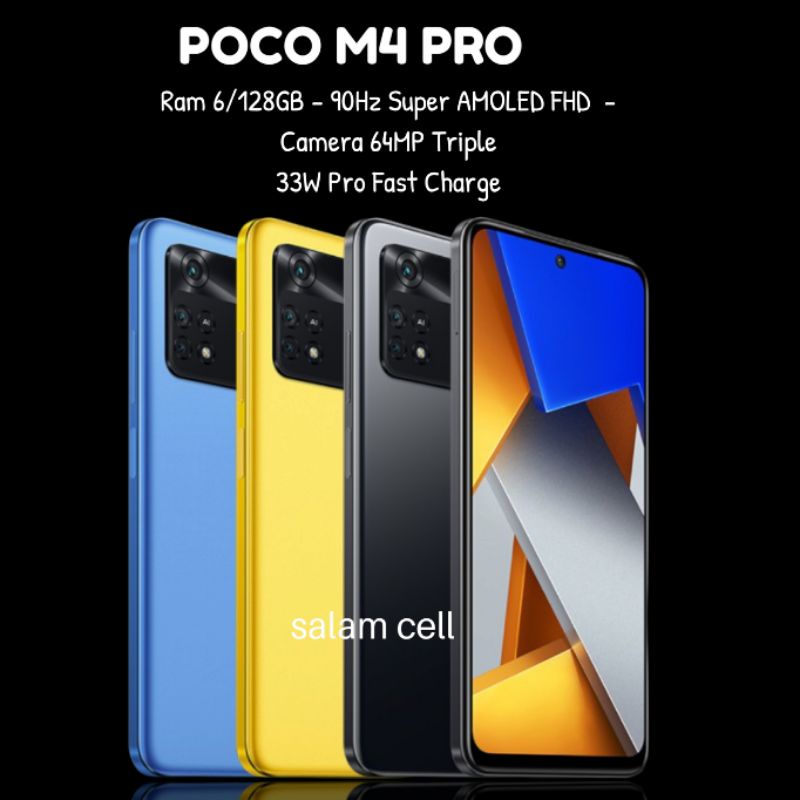 Xiaomi Redmi POCO M4 PRO Ram 8/256GB NFC 90Hz Super AMOLED FHD+ 64MP Triple Camera 33W Pro Fast Charge Garansi Resmi TAM