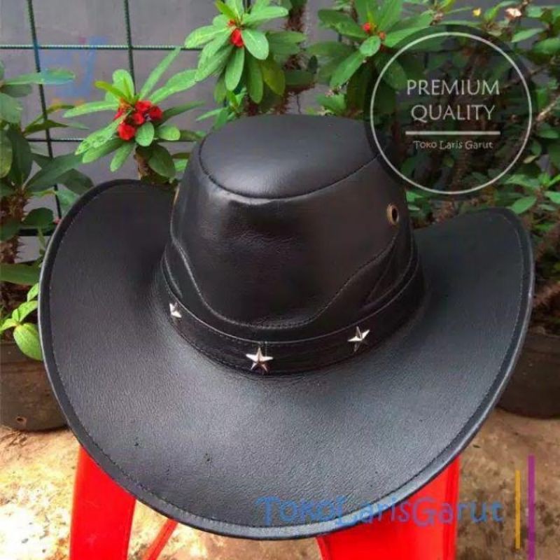 TOPI KOBOY KULIT ASLI