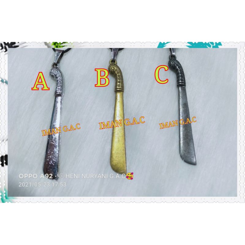 Kalung golok tali import korea/aksesories kalung peria