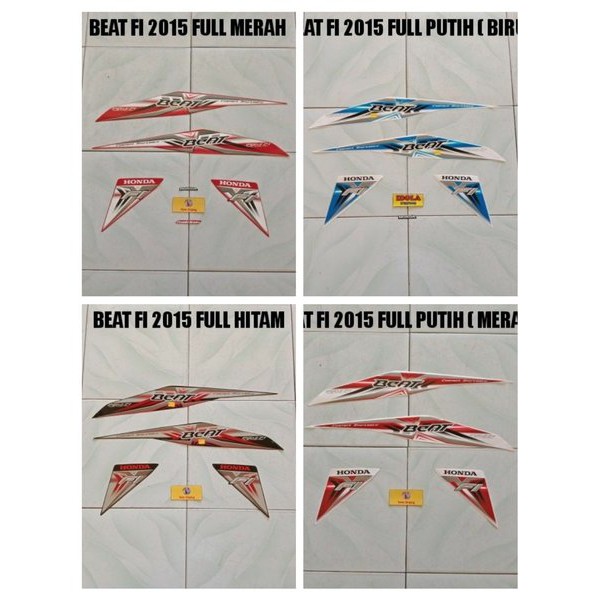 Striping Beat FI 2015 Full Putih ( Merah )