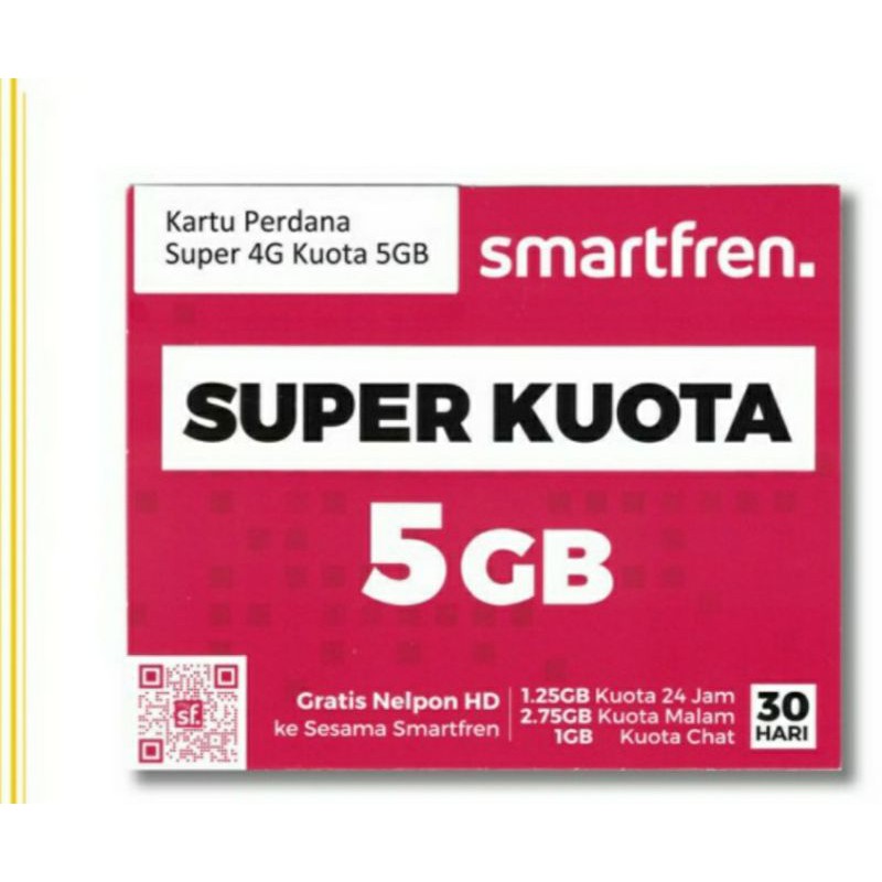 Kartu Perdana/Kuota Smartfren 4G kuota 5gb