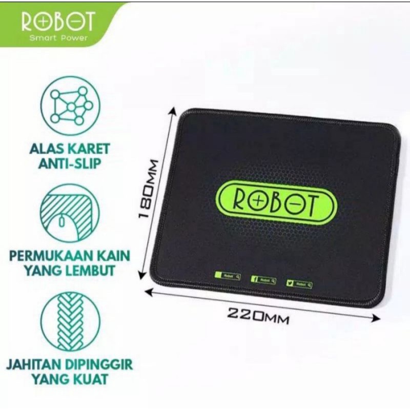 Alas Mouse Robot Mousepad Anti Slip Warna Hitam