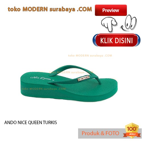 ANDO NICE QUEEN TURKIS sandal jepit wanita flip flop casual