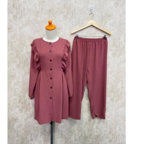 Terbaru.. BAJU SETELAN WANITA DEWASA TERBARU TUNIK + CELANA /TRENN MASAKINI