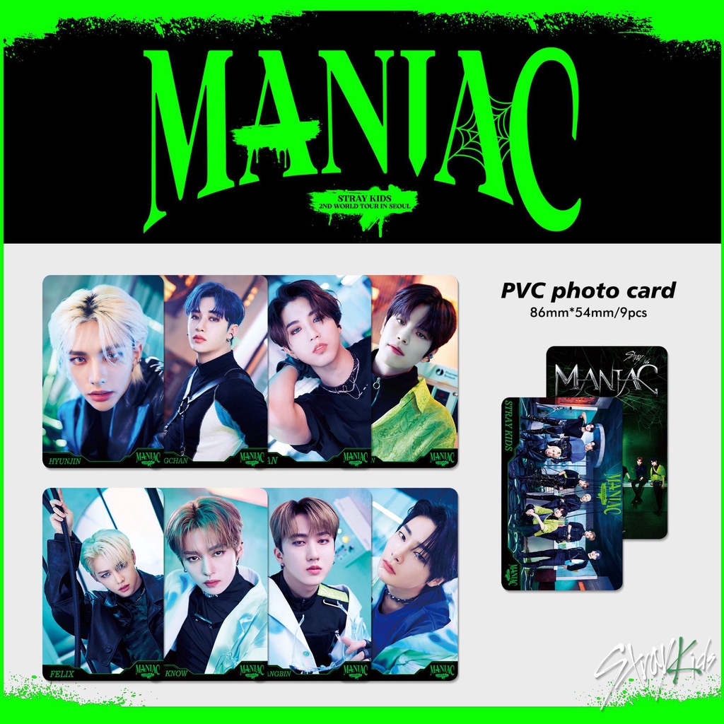 9pcs / set Kartu Foto STRAY KIDS MANIAC Untuk Koleksi