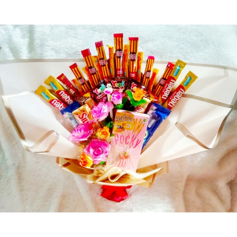 

bucket snack dan bunga