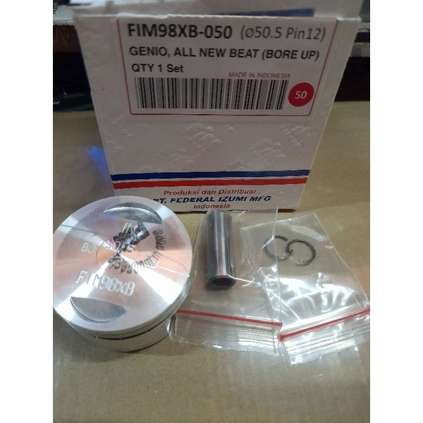 PISTON KIT GENIO NEW BEAT 2020 BORE UP 50,5 FIM