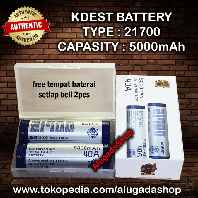 Baterai KDEST 21700 - 5000mAh - 40A - Authentic Battery