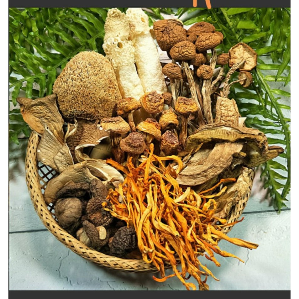 Paket sup jamur kering ( 7 jenis jamur ) Shopee Indonesia