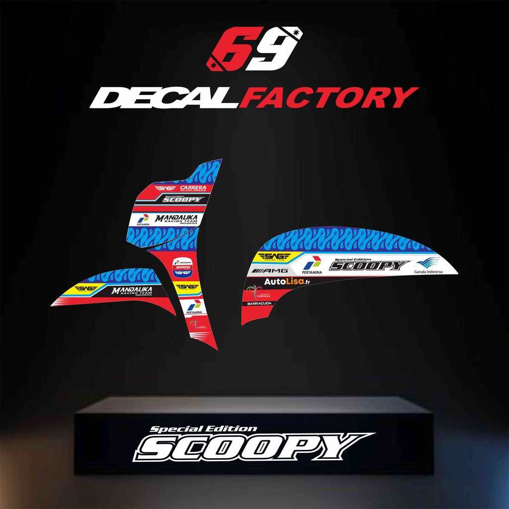 Striping SCOOPY 2017-2020 Motif Mandalika Racing Team