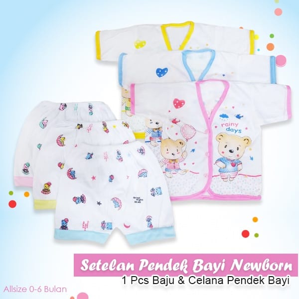 Setelan Kutung Celana Pendek Baju Pendek Celana Pendek Baju Panjang Celana Panjang Newborn 0-6 Bulan Boboko / Perlengkapan Bayi Newborn