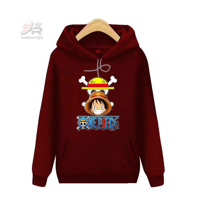 sweater hoodie anak Luffy one piece/model kekinian/umur 3-17 tahun/bisa COD