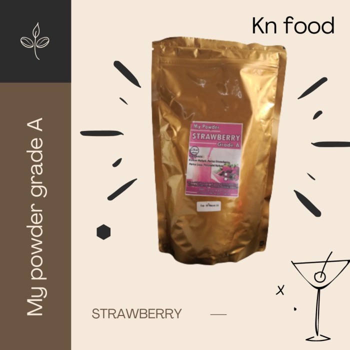 

My Powder Rasa Strawberry Grade A kemasan 500 Gram.