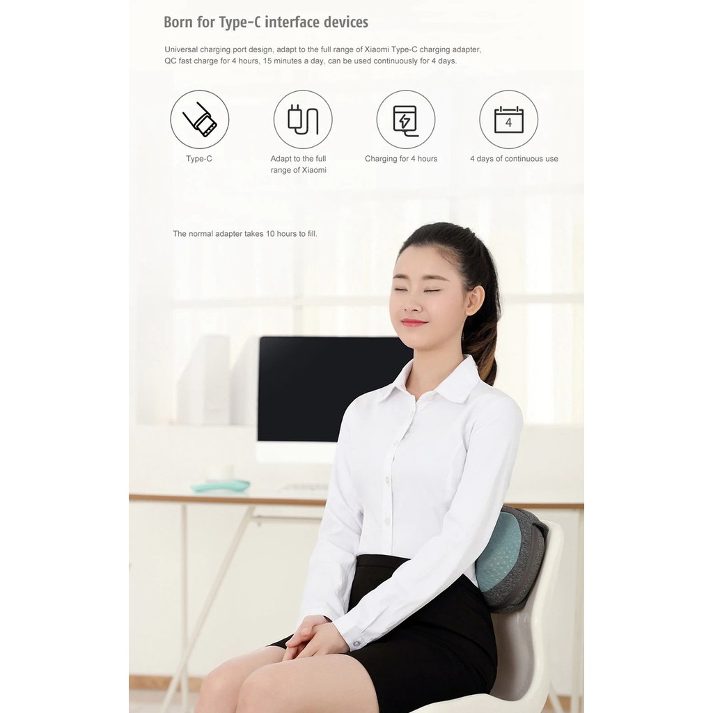 LF Lefan 3D Curved Back Neck Massage YK006 - Bantal Pijat PTC Heating