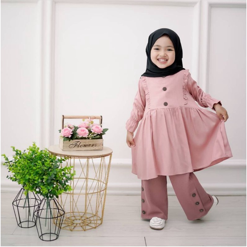 alena setelan anak tunik celana model terbaru 2022 outfit casual idulfitri
