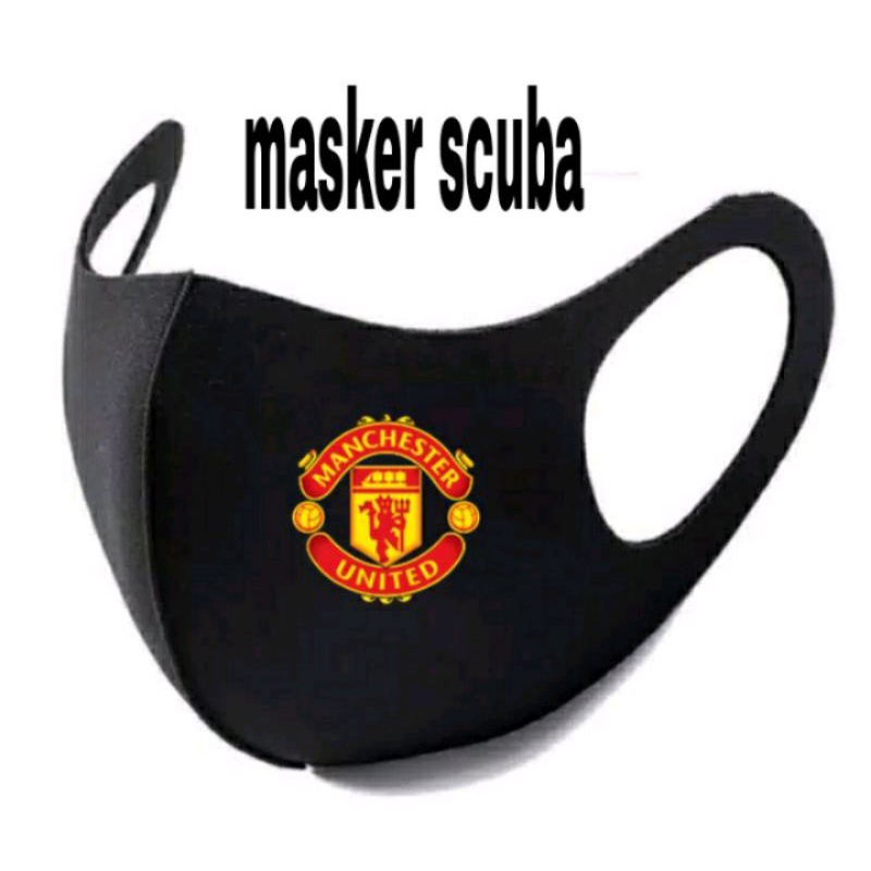 Masker Kain 3 Lapis/ Scuba / Hijab - Manchester United