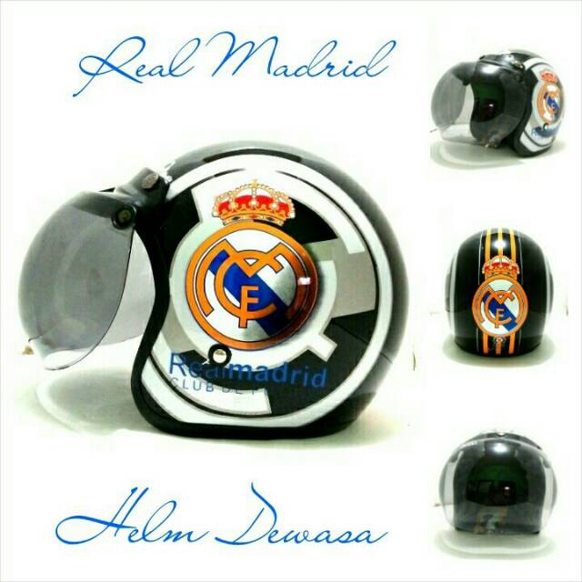 Helm SNI JPN Football Club Real Madrid Kaca Bogo Ori