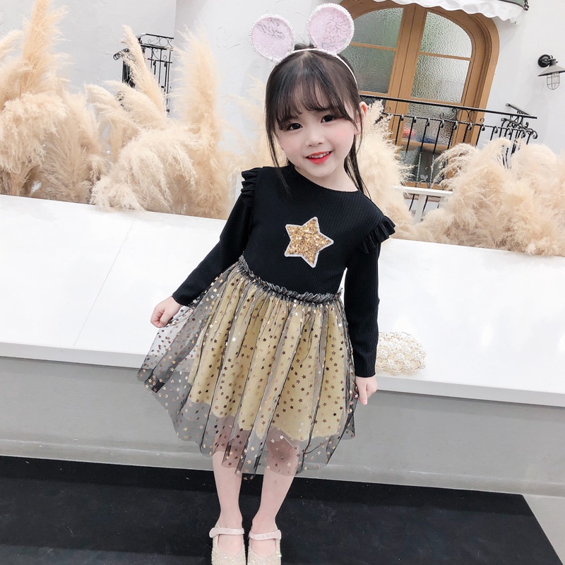 DR95-Dress Anak Perempuan Gliter Star Stella