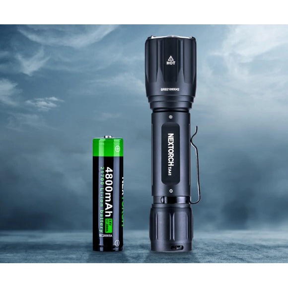 NEXTORCH Senter LED Tactical Flashlight XHP50.2 2600 Lumens - TA41 - Black