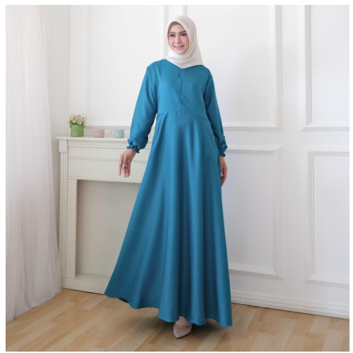 PROMO TOKO BARU | Baju Gamis Remaja Wanita Modern Moscrepe Terbaru Berkualitas Tebal By wati.fashion