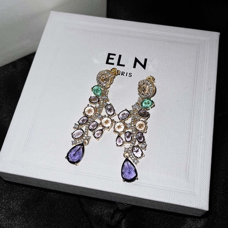 Fashion Luxury Purple Earrings Graceful Long Earrings