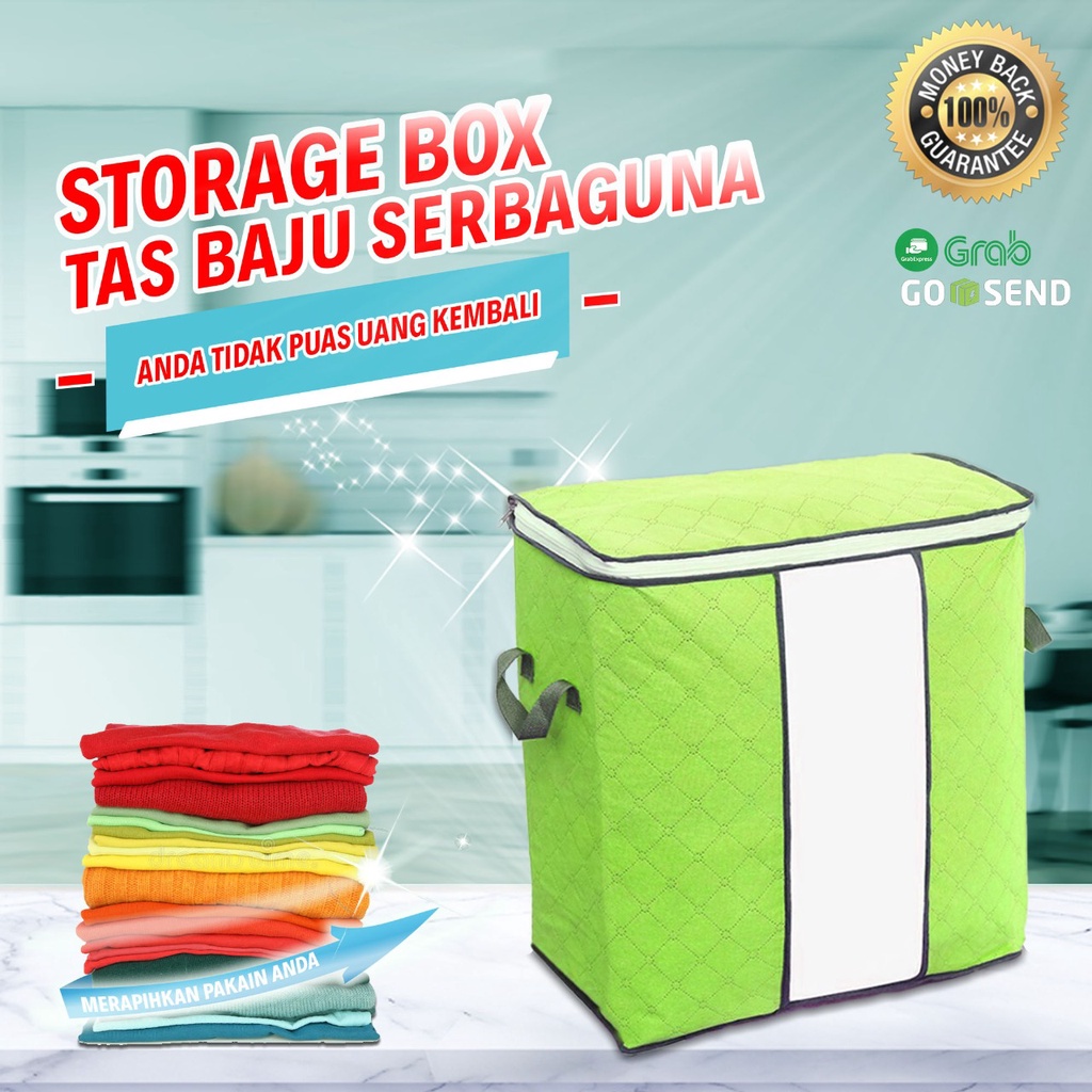 Bamboo Storage Box Tinggi Tas pakaian Tempat penyimpanan baju celana buku