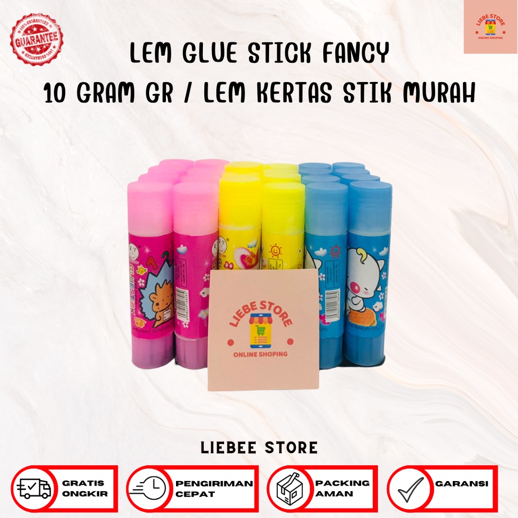 

LEM GLUE STICK FANCY 10 GRAM GR / LEM KERTAS STIK MURAH (isi 24)