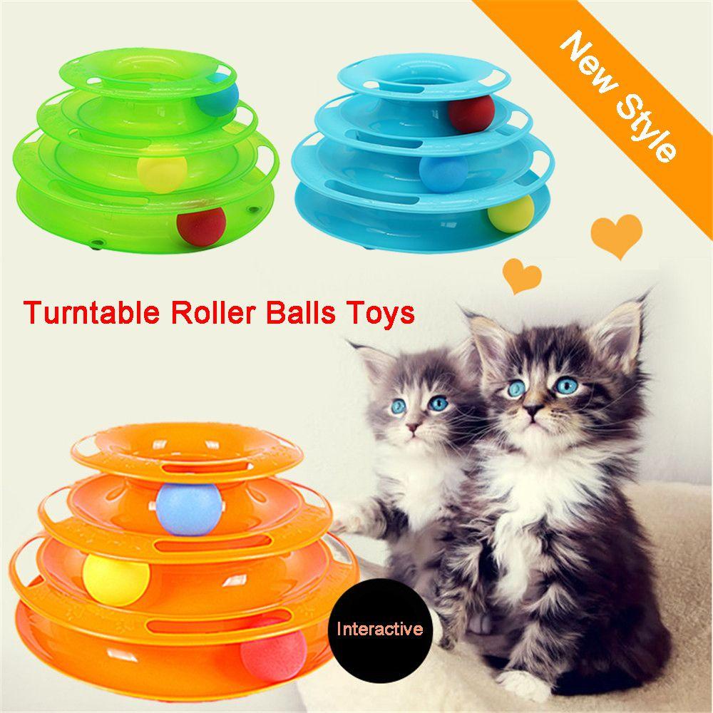 Solighter Tower Mainan Kucing Track Interaktif Mainan Pets Training Roller Balls Toys