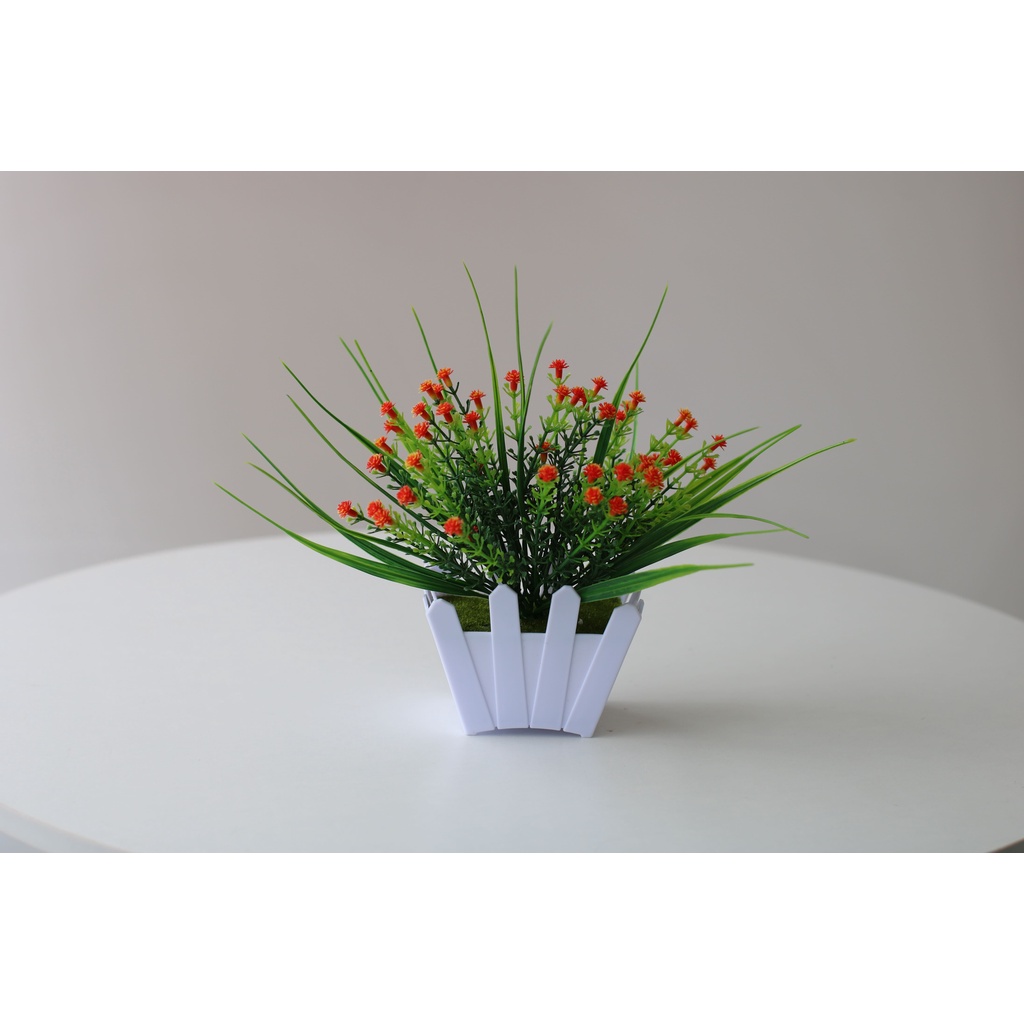 DODORY PT53 Pot Tanaman Hias Bunga Hias Plastik Ornamen Pot Bongsai Artificial Flower Decoration