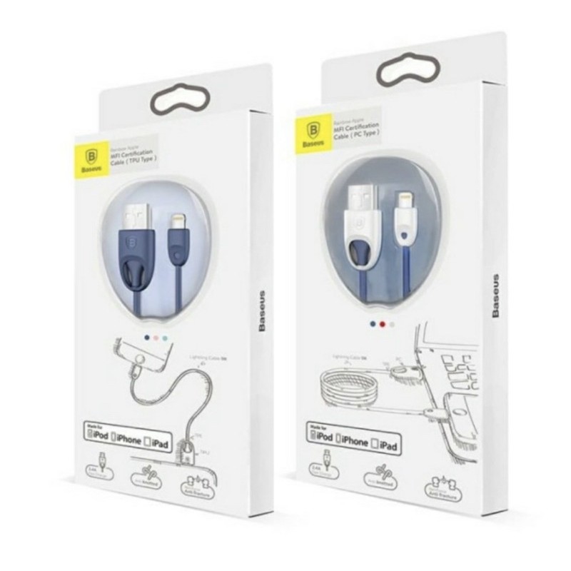 Baseus Rainbow MFI Cable Data Kabel Charging For iPhone iPad Lightning 1M 100cm