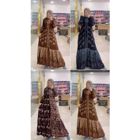 Gamis Twill Premium Motif Aksara/Gamis Murah/Gamis Premium