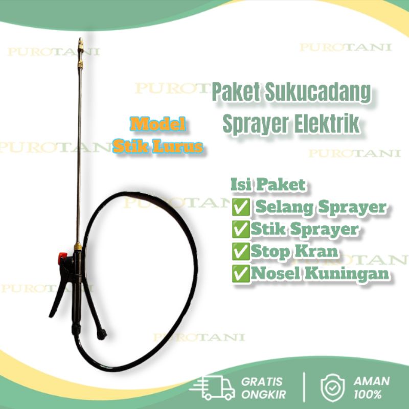 Set Sparepart Tangki Cas Keran sprayer Elektrik Stik selang nosel