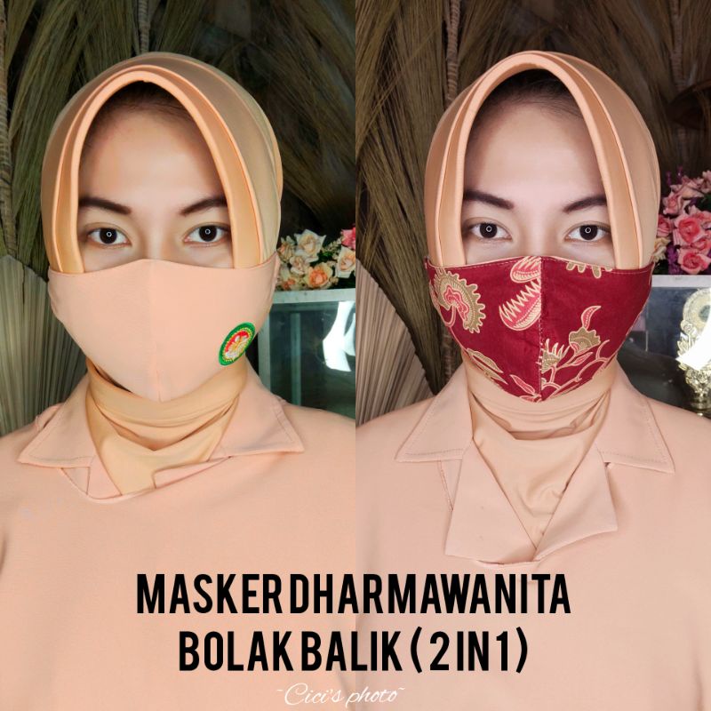 MASKER DHARMAWANITA BOLAK BALIK ( PSH LOGO BORDIR & BATIK )