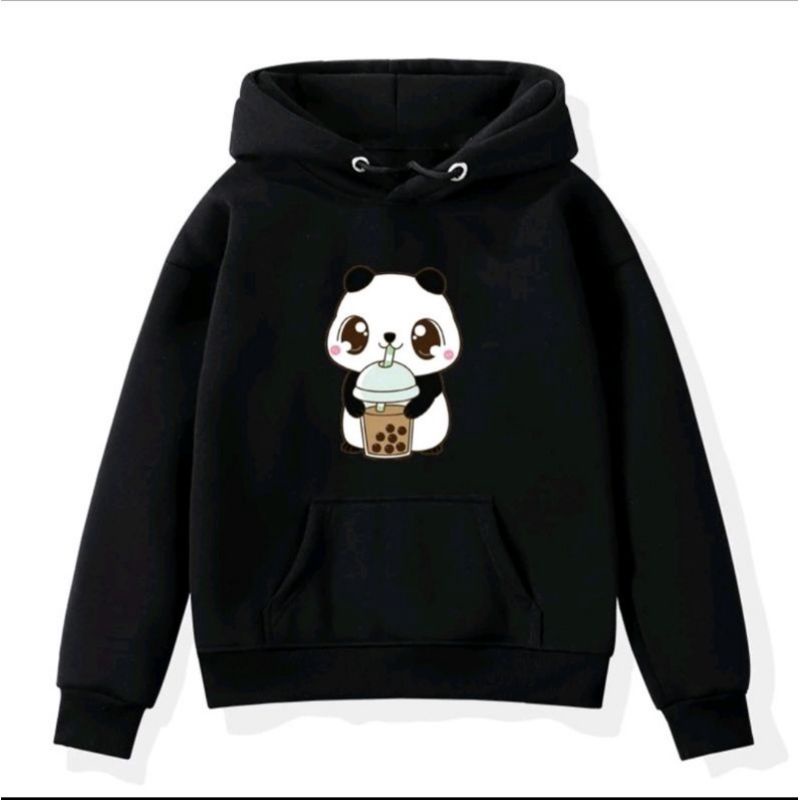 Sweater Boba Panda Perempuan ll Hoodie Anak Usia 4-13 Tahun